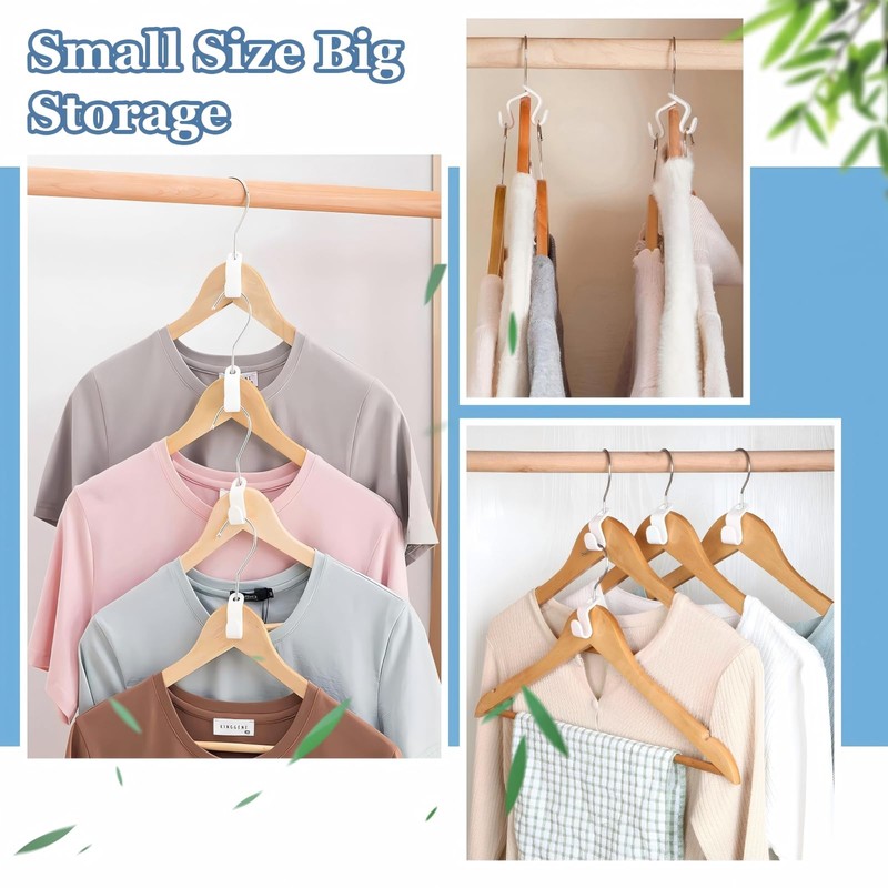 Hanger Connector Hooks, Space Saving Hangers for Closet Organizers, Storage