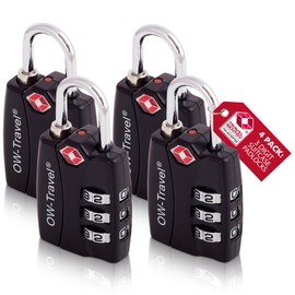 OW-Travel Combination Lock 3 Digit with Open Alert Display Suitcase Lock Padlock Luggage Lock Security Lock TSA Lock Combination Code for Travel Suitcase Locker Backpack Luggage
