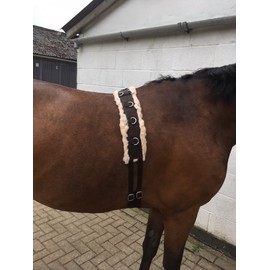 Cwell Equine Synthetic Fleece PAD LUNGE BREAKING TRAINING ROLLER + adjustable girth BROWN F/C/P