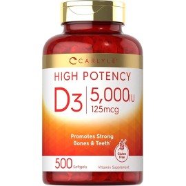 Vitamina D3 5,000iu Natural 500 Softgels Sabor N/A