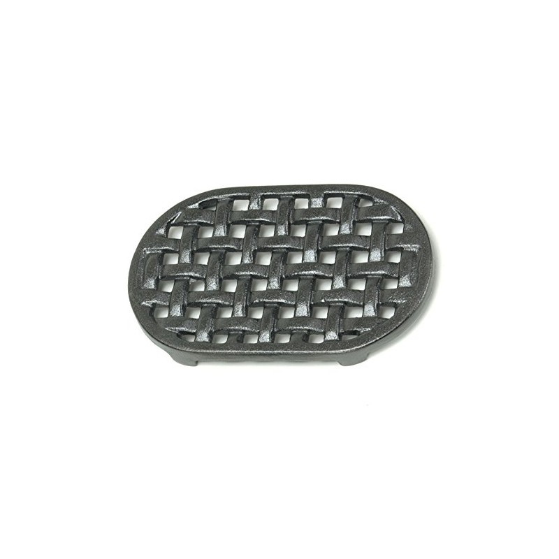Minuteman International Cast Iron Oval Lattice Trivet,Black