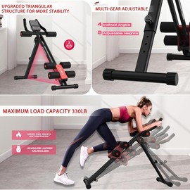 Get A Total Body Workout At Home With This Multifunctional Set! Adjustable Abdominal Gym, Foldable Fitness Stool, And Waist Training Bench. Perfect For Beginners. Available In Stylish Black/Purple. - Color: Pink