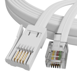 ConnectingU 5m White 4 Wire RJ11 Male to BT Male Telephone/Modem Cable