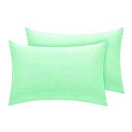 R&Z Plain Dyed Luxury Polycotton Housewife New 2 x Pillow Cases (Mint)