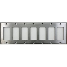 Brushed Satin Stainless Steel 7 Gang GFI/Rocker Switch Wall Plate