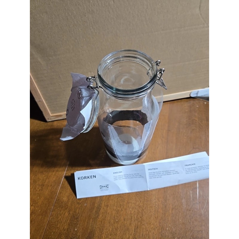 Ikea Korken, Jar With Lid, Clear Glass 2.1 qt