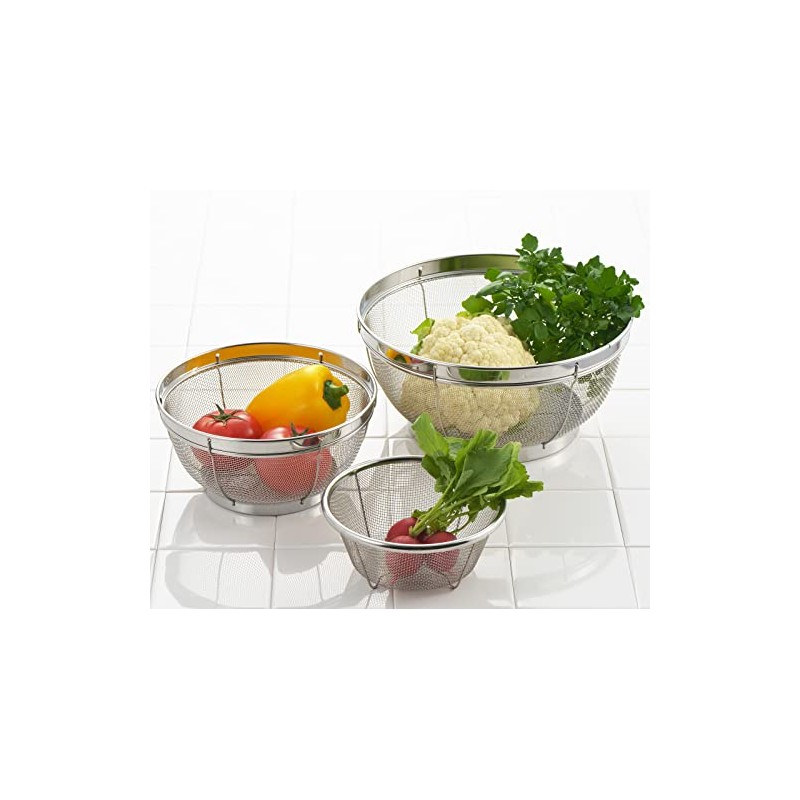 Yoshikawa Colander, 3-piece (5.9, 7.5, 9.8 inches (15, 19, 25