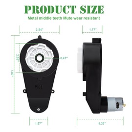 12V RS550 40000RPM DC Motor Gearbox, Suitable for Children's Riding SUV Accessories, High-Speed RS550 12V High Torque Motor Gearbox, for Children Riding Toy Replacement Parts(2Pcs)