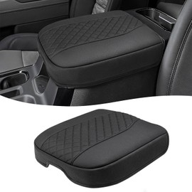 Center Console Cover for Chevy Silverado & GMC Sierra 1500 Accessories 2019-2025, Tahoe & Suburban & Yukon 2021-2025, Vinyl Car Armrest Protector, Floor Console Bucket Seat Only, Anti-Scratch, Black
