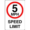 5mph speed limit safety sign- 1.2mm Rigid plastic high-visibility and durability for indoor/outdoor usage (400mm x 300mm) Ensures Safety Within 14m Viewing Distance.