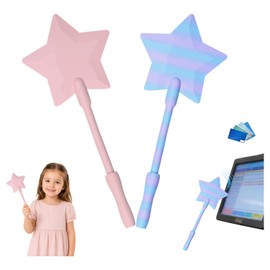 SELVERITH 2Pcs 3D Printed Credit Card Wand Tap to Pay, Magic Fairy Wand Contactless Payment Card Holder, Fun Gifts for Card Payment, Easy Checkout(Blue-Purple and Pink)