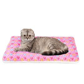 FJWYSANGU Pet Blanket Premium Fluffy Flannel Cushion Soft and Warm Mat for Dogs Cats Medium Size Animal Pink Stars
