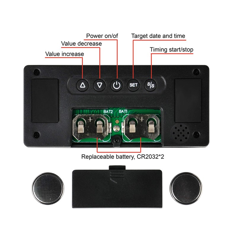 HonorMeet Digital Countdown Days Timer,10 Digits Large LED Countdown &