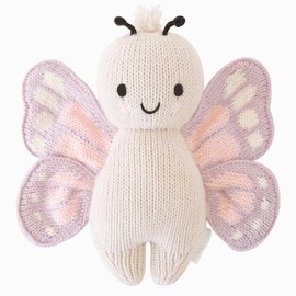 cuddle+kind Baby butterfly 7" hand-knit doll - gives 5 meals, fair trade, 100% cotton yarn