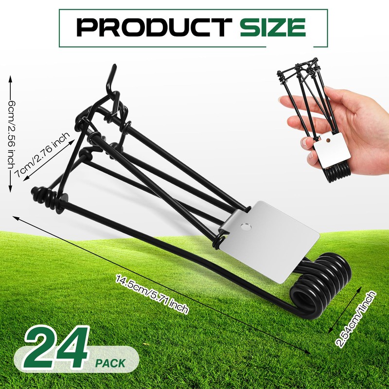 Qualirey 24 Pcs Outdoor Gopher Trap Easy Set Mole Trap