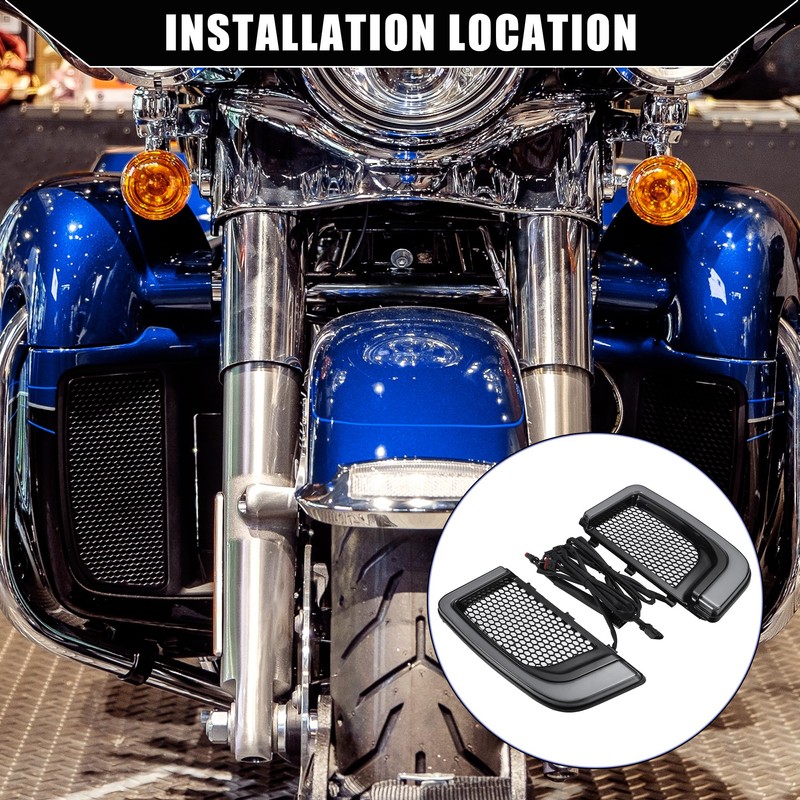 X AUTOHAUX Motorcycle LED fairing lower grille indicator light for