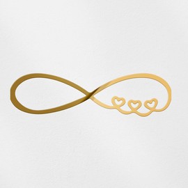 Decal Stickers of Infinity Hearts (Metallic Gold) (Set of 2) Premium Waterproof Vinyl Decal Stickers for Laptop Smartphone Car Dirt Bike Wall Room Mason Jar Bathtub Door - BICVER1735611GOW19Y24