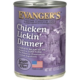 Evanger's Heritage Classics for Cats Canned Cat Food Variety Pack, 4 Chicken Lickin' Dinner, 4 Beef-it-Up Dinner, 4 Goin' Fishin' Dinner, 12.5 Ounce Cans (12 CT)