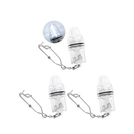 BLUEWING 3pcs Fishing Deep Drop Light with Stainless Steel Long Line Clip 2000 ft Underwater Fish Attracting Lamp for Swordfish, Tuna, Grouper, 4.3", White