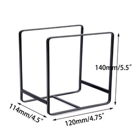 MINGFANITY 2PCS Plate Holders Organizer , Metal Dish Storage Dying Display Rack for Cabinet, Counter and Cupboard - Black， Small