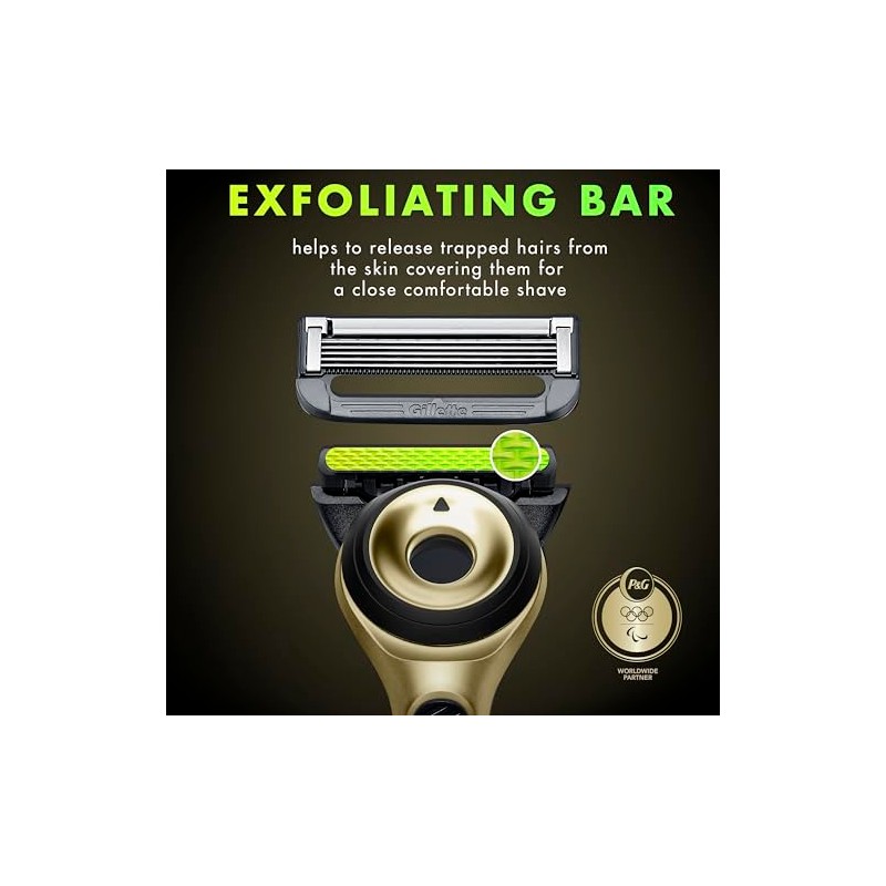 GilletteLabs with Exfoliating Bar Razor for Men, Champion Gold Edition