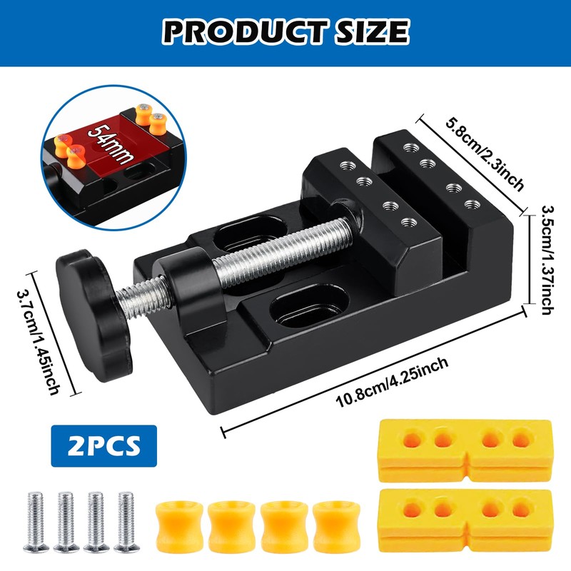 Pack of 2 Mini Vice, Mini Table Vice 57 mm,