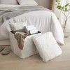 Urban Lifestyle White Mongolian Fur Collapsible Storage Ottoman with Lid,