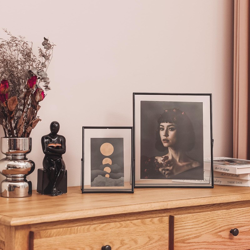 IZIDDO Black Floating Frame, 5"x7" Metal Frame For Picture 4x6,3.5x5,