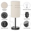 Fenmzee Touch Table Lamp - Beige, 3-Way Dimmable, USB A