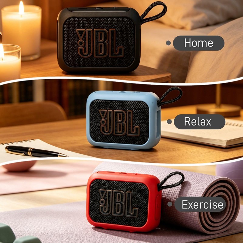 BLIKEJIN Silicone Protective Case Compatible with JBL GO5 Portable Bluetooth
