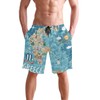 Greece Map Tropical Men's Swim Trunks Beach Shorts Quick Dry