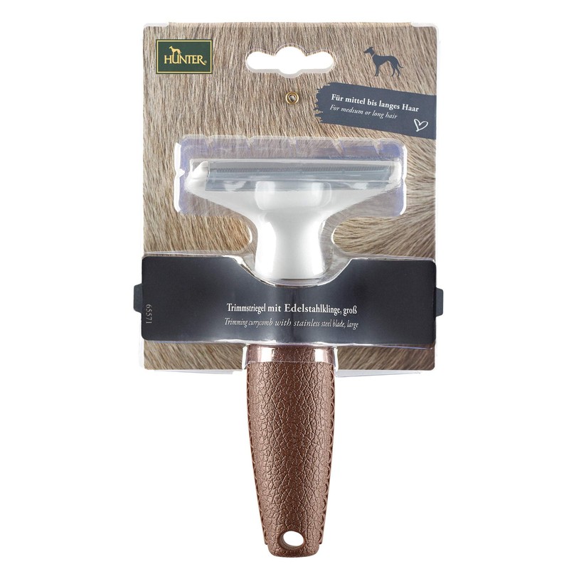 Hunter SPA Stainless Steel Blade Trimming Curry Comb for Medium