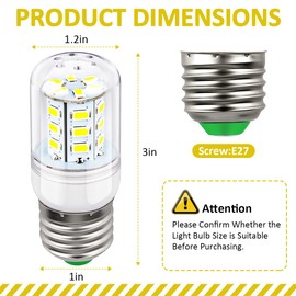 EAGLEGGO KEI D34L Refrigerator Bulb Replacement for Frigidaire Kenmore Electrolux 5304511738 LED Refrigerator Replace PS12364857 AP6278388 4584444 (110V-240V 3.5W White Light)