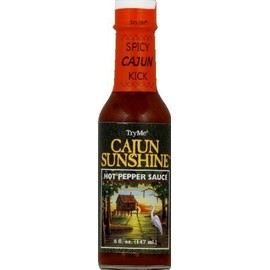 TryMe Cajun Sunshine Hot Pepper Sauce, 5 OZ Bottles(Pack of 2) by Black Tie Mercantile