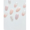 Butterfly nail glitter gradient handmade nail tip - Short Round
