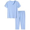 Latuza Women's Cotton Pajamas Set Tops and Capri Pants Sleepwear
