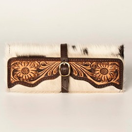 American Darling Jewelry Case Hand Tooled Hair-On Genuine Leather Western Women Bag | Organizer Box for Travel