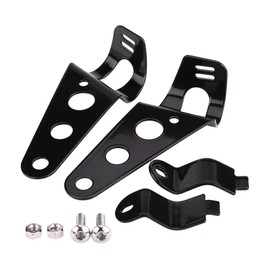 Fydun Headlight Holder Forks 1 Pair Headlight Bracket Fork Stainless Steel Small Mount Stand Support (Black), black
