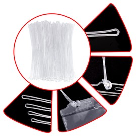 100 Pcs Plastic Luggage Loop Straps Transparent Only Bag Tags Worm Loops Identification ID Card Badge Label Tag Holder for Travel Office Agencies Schools Photo Suitcases Supplies