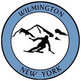 Athena Brands Wilmington New York Extreme Sports Skier - Car Truck Window Bumper Sticker Decal - Columbia Blue