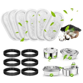 Cat Water Fountain Filters,12 Pack Cat Fountain Replacement Filters for Stainless Steel 67oz/2L Adjustable Water Flow Pet Water Fountain,Dog Water Fountain