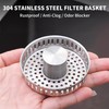 2 Pack – 3-in-1 Kitchen Sink Drain Strainer Stopper, 304