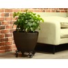 KvyusFlourish 2 Packs Large Metal Plant Caddy with Wheels 13.6"