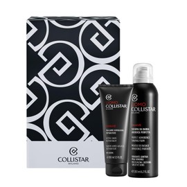 3-edge razor and badger hair shaving brush with blue handle by Jag Shaving