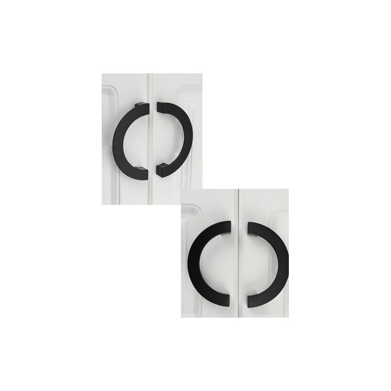 Susenya Half Moon Handles,1-Pack, Brushed Silver Cabinet Pulls 5.04" Hole