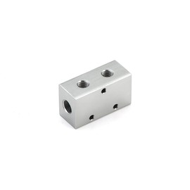 Redrock Performance Air Manifold, 2Way 4Port Air Compressor Manifold, Air Hose Inline Manifold Block Splitter, Pneumatic Manifold Air Distribution Block (722-0604 3/8" x 1/4"NPT Ctr to Ctr1-1/8")