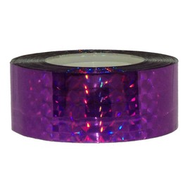 NMG Prismatic Holographic Tape - 1" x 147ft (2.4cm x 45m) - Blue, Green, Yellow, Fuchsia, Pink, Silver, XMas - For Arts & Crafts, Wrapping, Hula Hoop (Fuchsia)