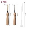 2 Pcs Embroidery Needle Pen and Threaders Wooden Handle Embroidery