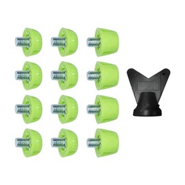 Amagogo 12x Soccer Studs Track Shoes Spikes Universal Firm Ground M5 Threaded Anti Slip Football Boot Studs for Indoor Outdoor Sports, Green