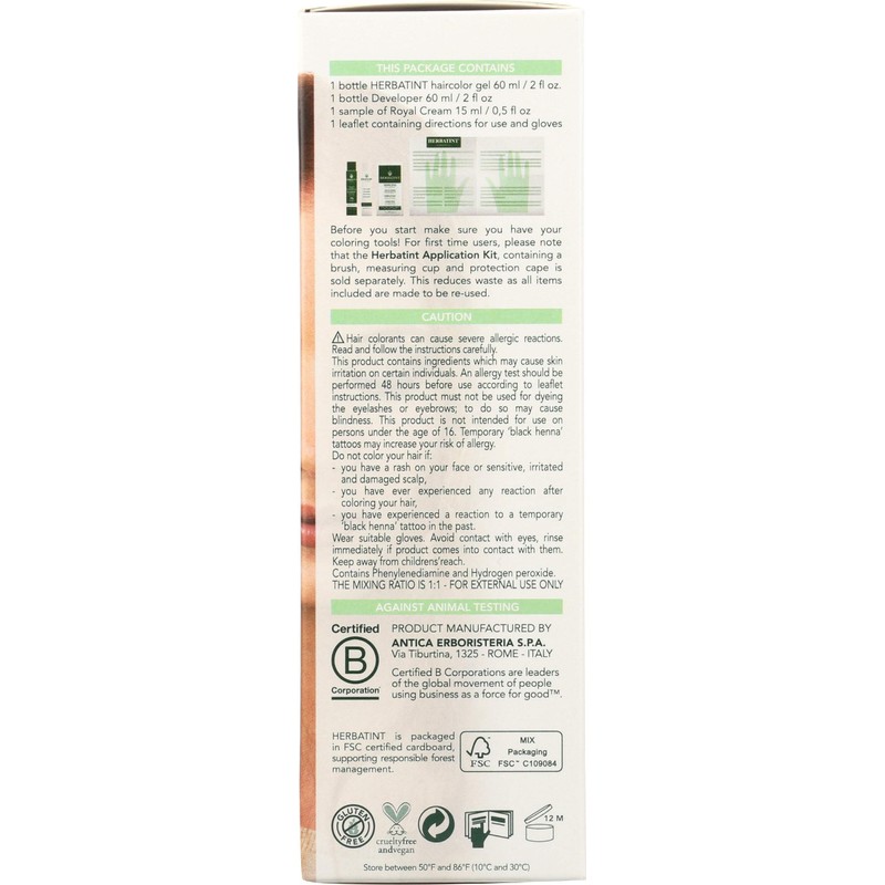 Pack of 1 x Herbatint Permanent Herbal Haircolour Gel 7M